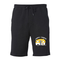 Wyoming Cowboys Camping - Vintage Camping Car Student Fleece Short | Artistshot