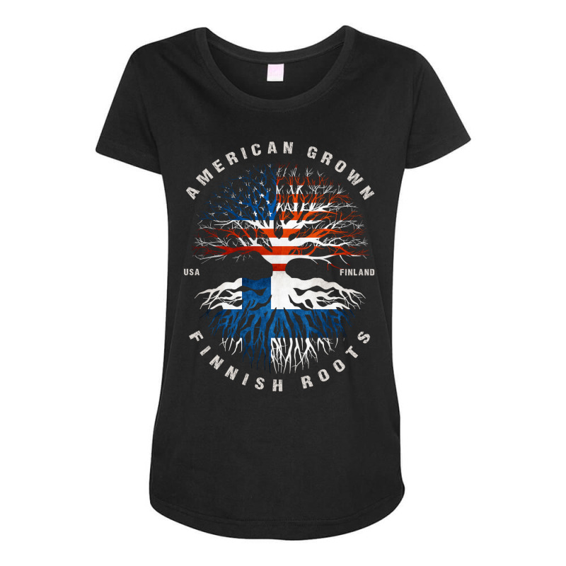 American Grown Finnish Roots Finland Flag Maternity Scoop Neck T-shirt by moteestyle | Artistshot