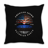 American Grown Estonian Roots Estonia Flag Throw Pillow | Artistshot