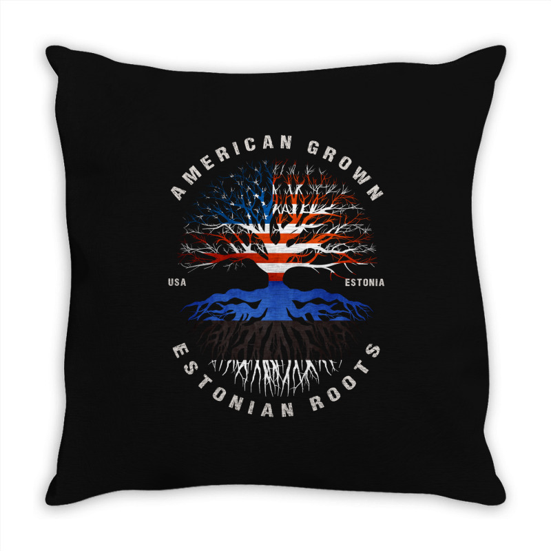 American Grown Estonian Roots Estonia Flag Throw Pillow | Artistshot