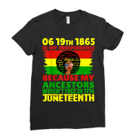 Happy Juneteenth Is My Independence Day Free Black 1865 Characters Vid Ladies Fitted T-shirt | Artistshot