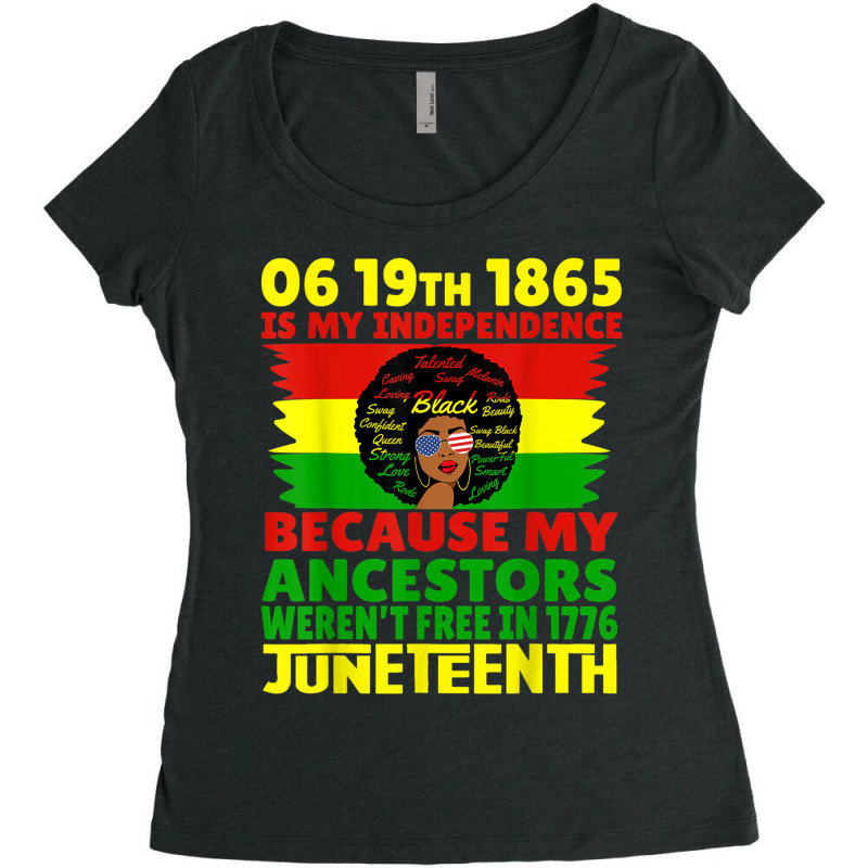 Happy Juneteenth Is My Independence Day Free Black 1865 Characters Vid Women's Triblend Scoop T-shirt by RoyDesign | Artistshot