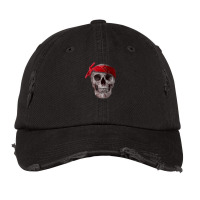 Skull With Red Paisley Bandana, Thug, Gangster Vintage Cap | Artistshot