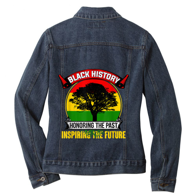 Honoring The Pasinspiring The Future - Black History Month Music Retro Ladies Denim Jacket by TyrellDesign | Artistshot