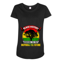 Honoring The Pasinspiring The Future - Black History Month Music Retro Maternity Scoop Neck T-shirt | Artistshot