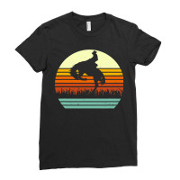 Rodeo Bucking Bronco Horse Retro Style Ladies Fitted T-shirt | Artistshot