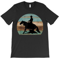 Western Cowboy Reining Horse Sliding Stop Vintage Style T-shirt | Artistshot