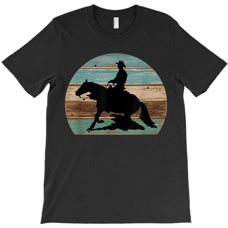 Western Cowboy Reining Horse Sliding Stop Vintage Style T-shirt | Artistshot