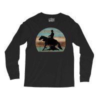 Western Cowboy Reining Horse Sliding Stop Vintage Style Long Sleeve Shirts | Artistshot