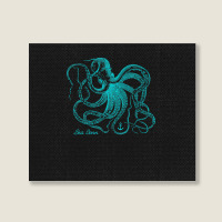 Octopus Cool Vintage Marine Biologist Ocean Sea Life 4 Landscape Canvas Print | Artistshot