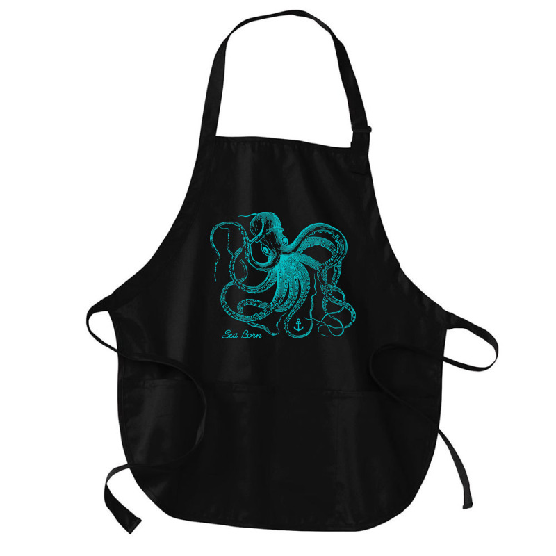 Octopus Cool Vintage Marine Biologist Ocean Sea Life 4 Medium-length Apron | Artistshot