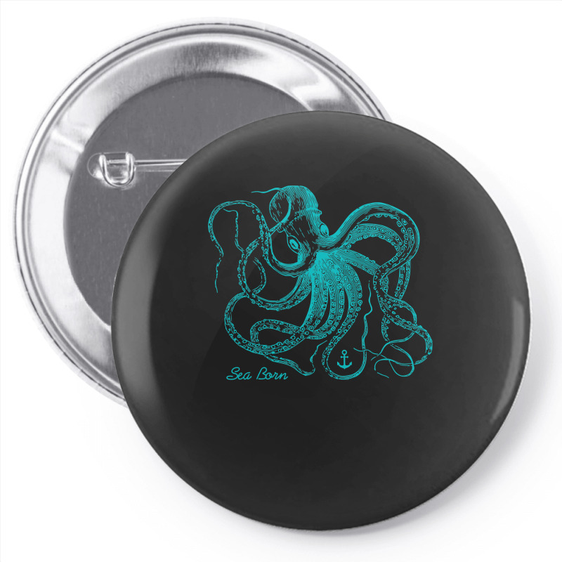 Octopus Cool Vintage Marine Biologist Ocean Sea Life 4 Pin-back Button | Artistshot