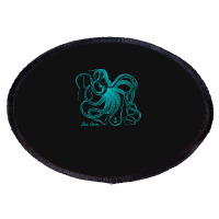 Octopus Cool Vintage Marine Biologist Ocean Sea Life 4 Oval Patch | Artistshot