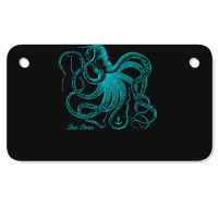 Octopus Cool Vintage Marine Biologist Ocean Sea Life 4 Motorcycle License Plate | Artistshot