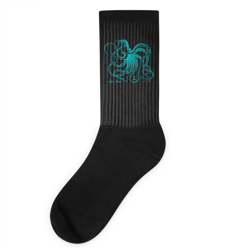 Octopus Cool Vintage Marine Biologist Ocean Sea Life 4 Socks | Artistshot