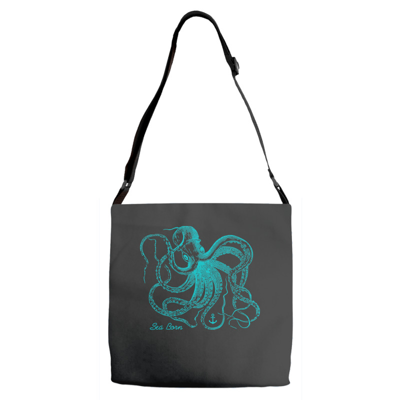 Octopus Cool Vintage Marine Biologist Ocean Sea Life 4 Adjustable Strap Totes | Artistshot