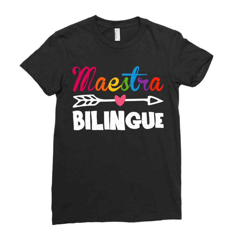 Maestra Bilingue Spanish Teacher Appreciation Gift For Women Ladies Fitted T-Shirt by cm-arts | Artistshot