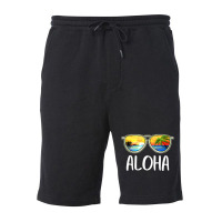 Aloha Hawaii Hawaiian Island Sunglasses Palm Trees Beach Fleece Short | Artistshot