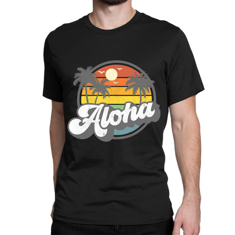 Aloha Hawaii Hawaiian Island Vacation Palm Trees Beach Gift Classic T-shirt by cm-arts | Artistshot