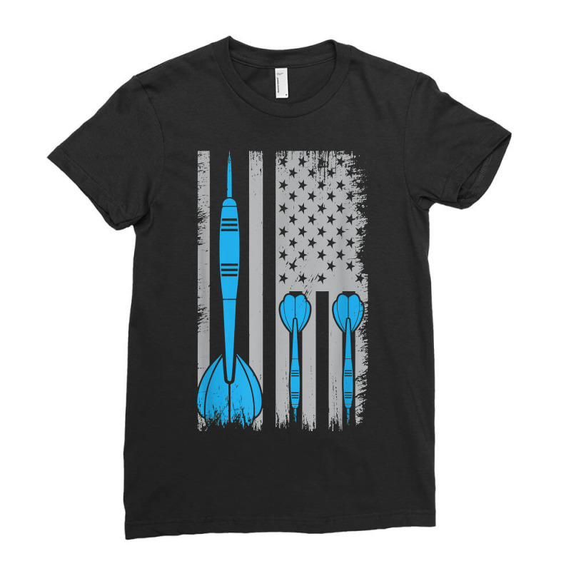 Darts Flag Usa Dartboard Dart Player T-shirt Ladies Fitted T-Shirt by cm-arts | Artistshot