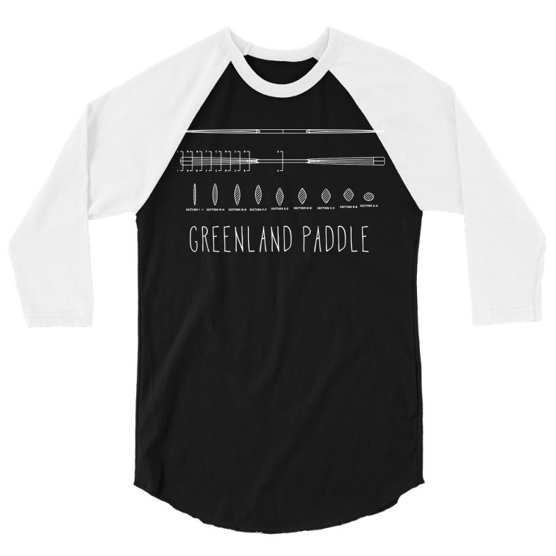 Greenland Kayak Paddle Cross Section Drawing 3/4 Sleeve Shirt | Artistshot