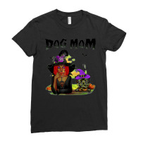 Halloween Witch Dog Yorkshire Terrier Mom Witch Ladies Fitted T-shirt | Artistshot