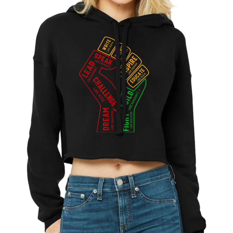 Inspiring Black Leaders Power Fishand Black History Month Video Games  Cropped Hoodie by RoyDesign | Artistshot