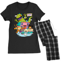 Rugrats Running Away From Reptar Women's Pajamas Set | Artistshot