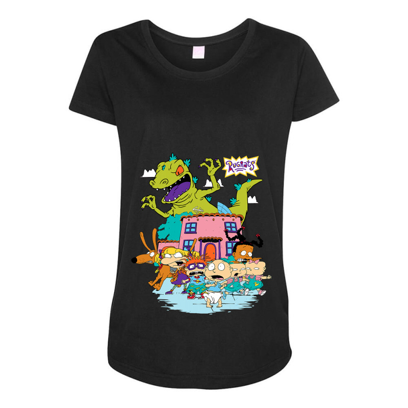 Rugrats Running Away From Reptar Maternity Scoop Neck T-shirt by cm-arts | Artistshot