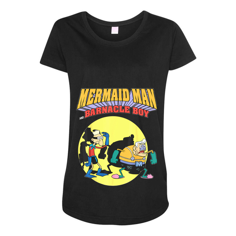 Mermaid Man Barnacle Boy Maternity Scoop Neck T-shirt by cm-arts | Artistshot