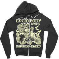 Rpg Gamer Dungeon Daddy D20 Dice Pen And Paper Board Game Classic Zipper Hoodie | Artistshot