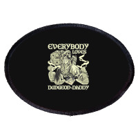 Rpg Gamer Dungeon Daddy D20 Dice Pen And Paper Board Game Classic Oval Patch | Artistshot