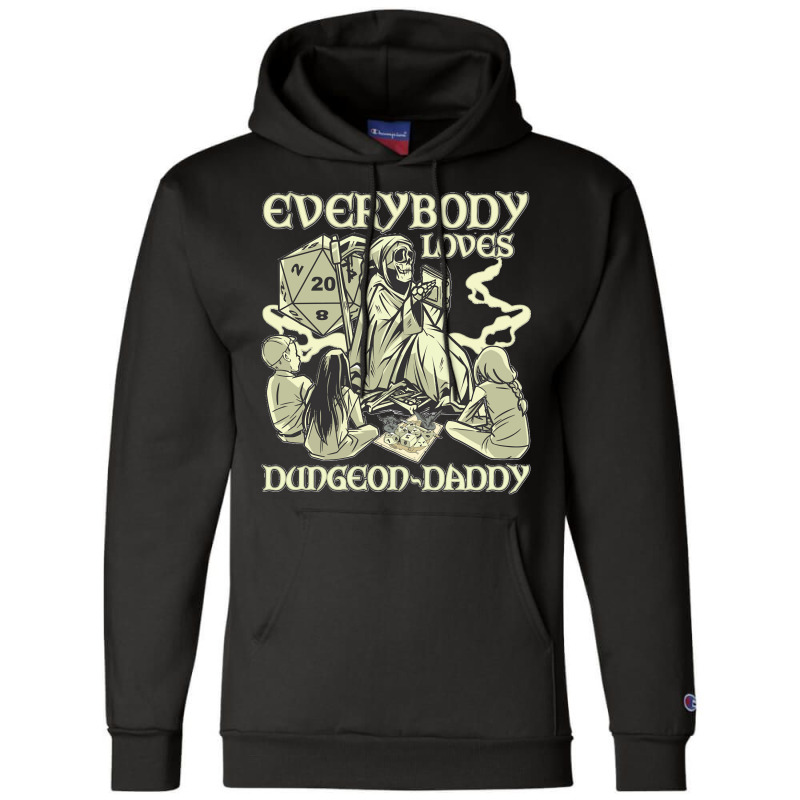 Rpg Gamer Dungeon Daddy D20 Dice Pen And Paper Board Game Classic Champion Hoodie | Artistshot