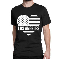 Los Angeles Usa Flag America City Hometown Vacation American T Shirt Classic T-shirt | Artistshot