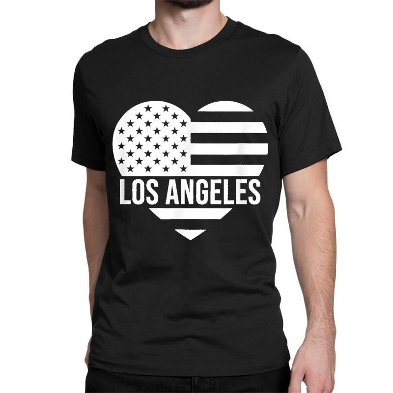 Los Angeles Usa Flag America City Hometown Vacation American T Shirt Classic T-shirt by MilesDanialMayberry | Artistshot