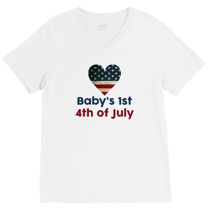 Baby's 1st 4th Of July V-neck Tee | Artistshot