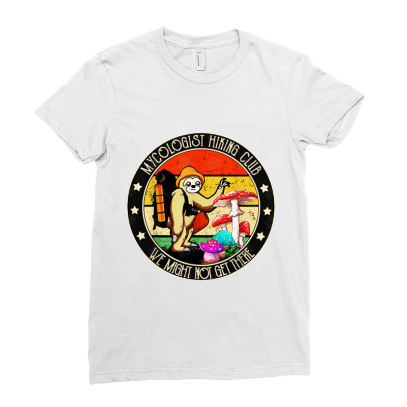 Mycologist Hiking Club We Might Not Get There Sloth Ladies Fitted T-Shirt by cm-arts | Artistshot