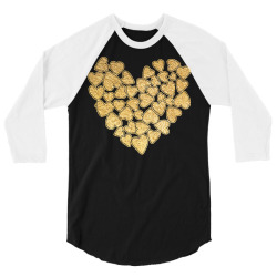 gold heart t  shirt gold heart valentine's day t  shirt 3/4 Sleeve Shirt | Artistshot