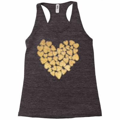 Gold Heart T  Shirt Gold Heart Valentine's Day T  Shirt Racerback Tank Designed By Juvenal