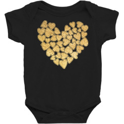 gold heart t  shirt gold heart valentine's day t  shirt Baby Bodysuit | Artistshot