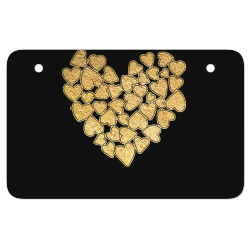 gold heart t  shirt gold heart valentine's day t  shirt ATV License Plate | Artistshot