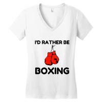 Rather Be Boxing Women's V-neck T-shirt | Artistshot