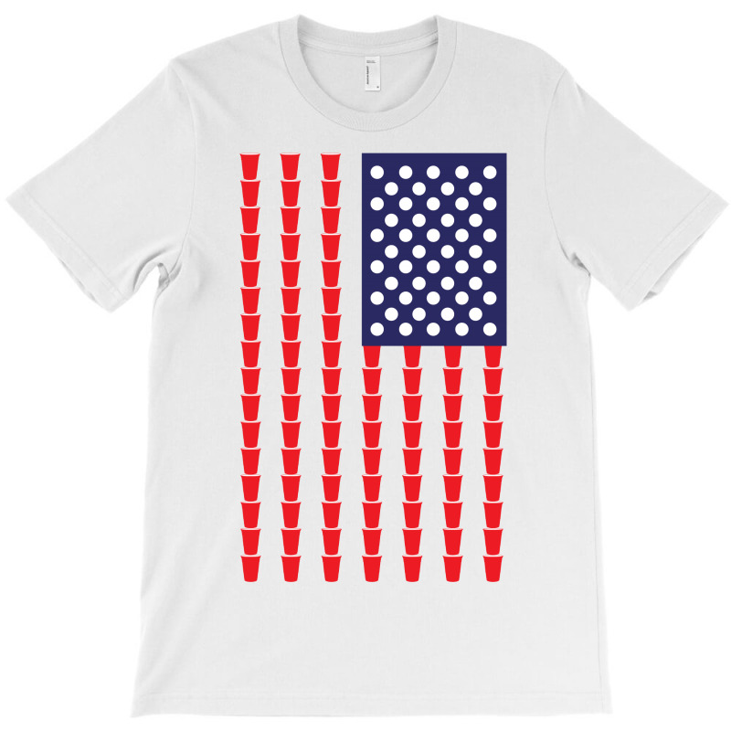 Beer Pong American Flag T-shirt | Artistshot