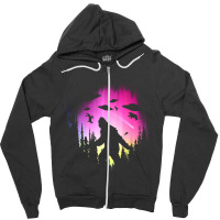 Bigfoot Ufos In Forest Zipper Hoodie | Artistshot