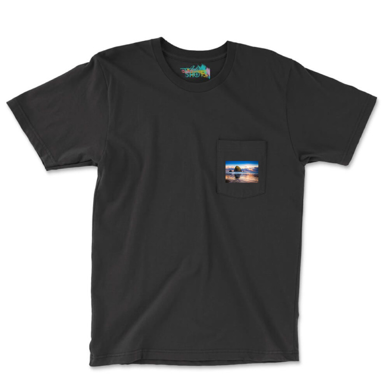 Haystack Rock Niels Nielsen Pocket T-Shirt by cm-arts | Artistshot