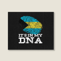 It's In My Dna Bahamian Gifts Fingerprint Proud Bahamas Flag Landscape Canvas Print | Artistshot