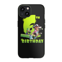 Splatoon Inkling 6th Birthday Green Splatter Portrait Iphone 13 Case | Artistshot