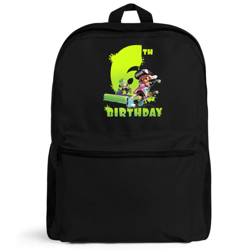 Splatoon Inkling 6th Birthday Green Splatter Portrait Backpack | Artistshot