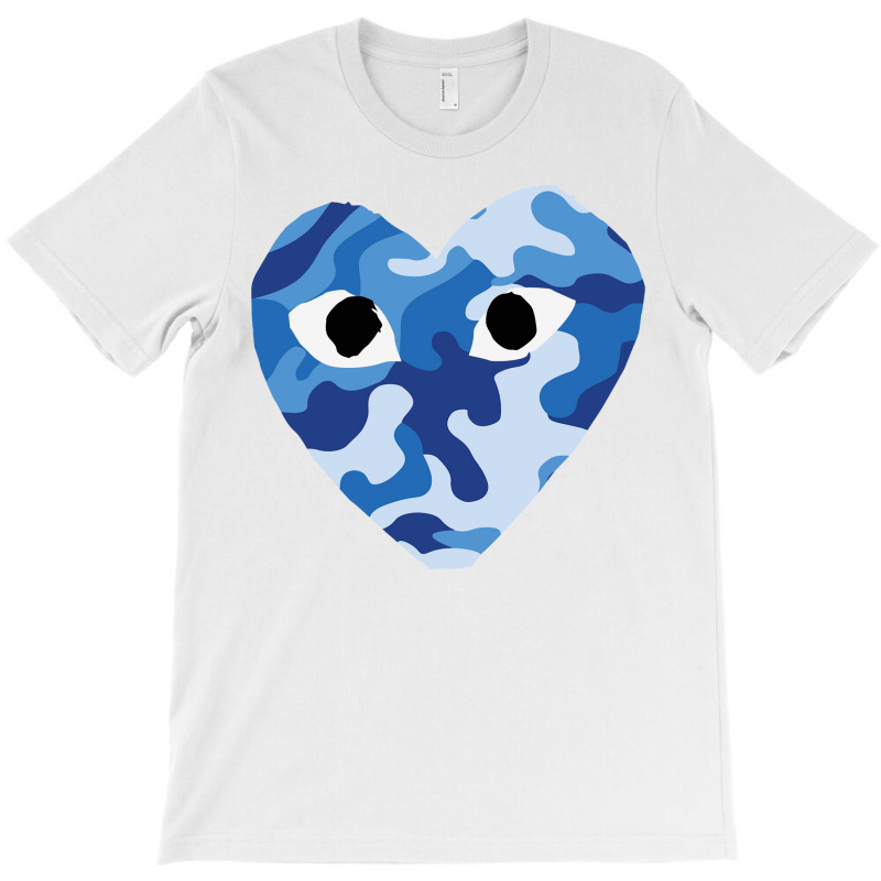 Heart With Eyes Blue Camo T-shirt | Artistshot