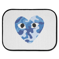 Heart With Eyes Blue Camo Rear Car Mat | Artistshot